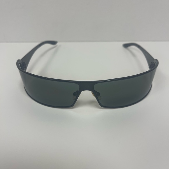 Giorgio Armani Black Sunglasses Wraparound Style - Picture 1 of 6